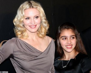 Madonna with her daughter lourdes