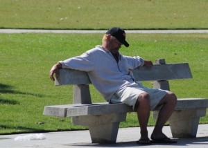 man sitting in park