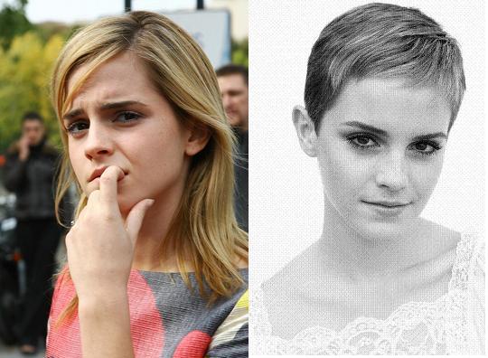 Emma Watson Before and After HairCut