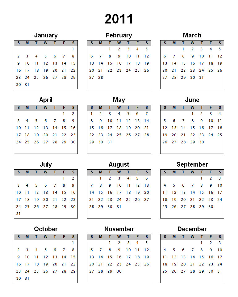 Year 2011 has begin! And its that time of year we search for a new calendar 