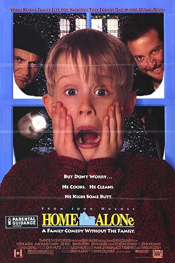 macaulay culkin home alone. behind alone in his home