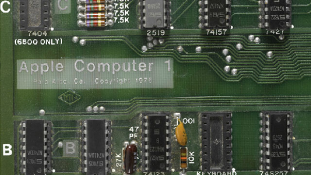 Original Apple 1 computer motherboard sold for $374,500 at Sotheby's.