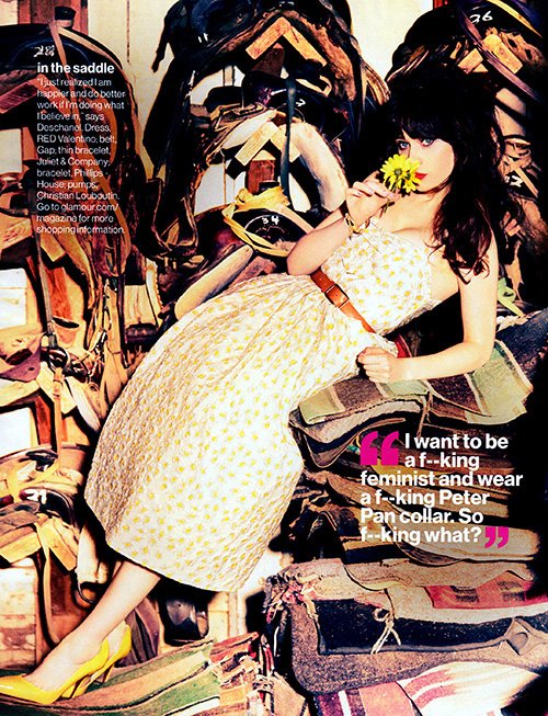 Zooey Deschanel Hot on Glamour Photo shoot