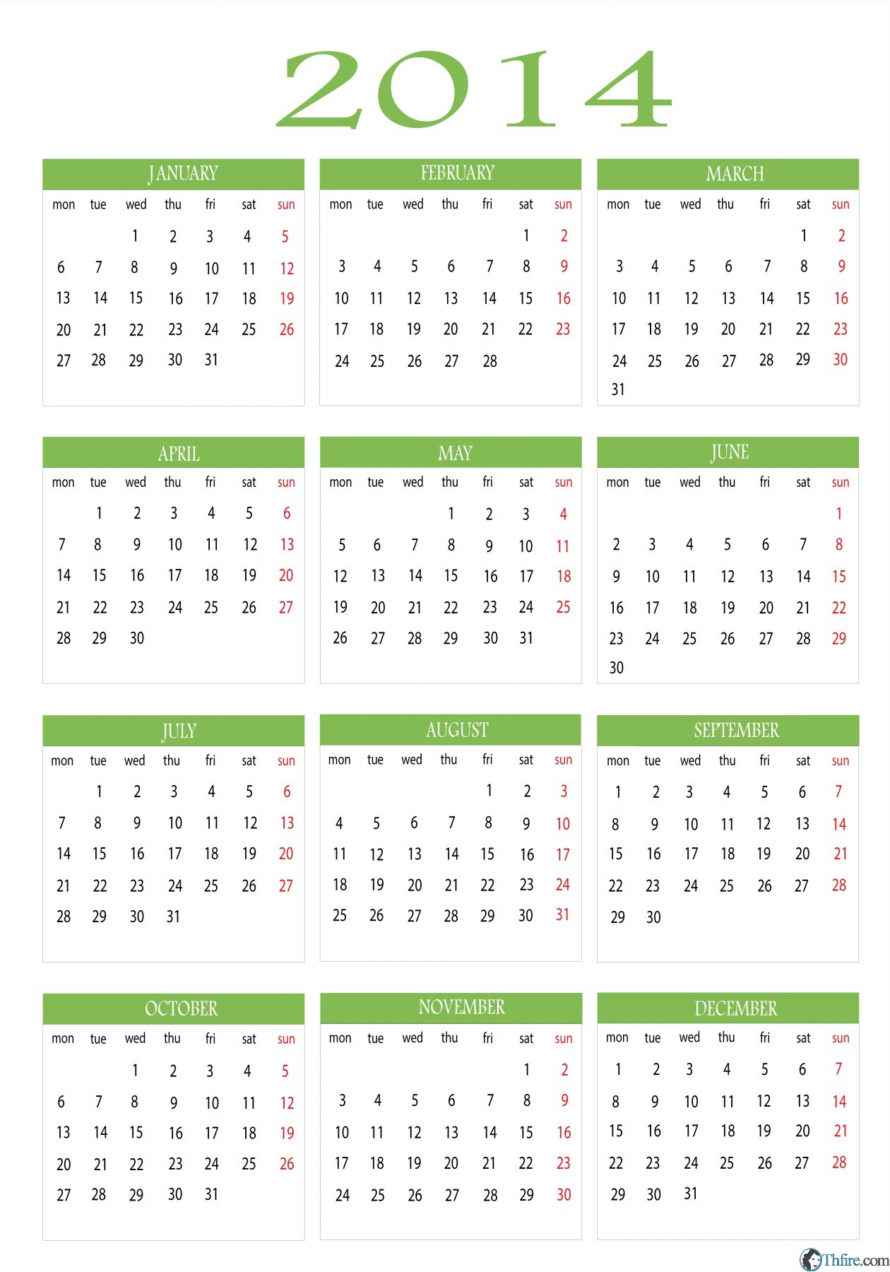 2014_Calendar_Printable_Blank