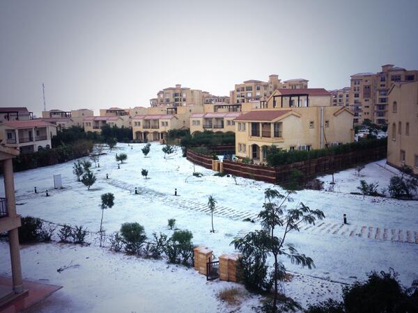 Snow fall in Cairo, Egypt for the first time in more than 100 years.