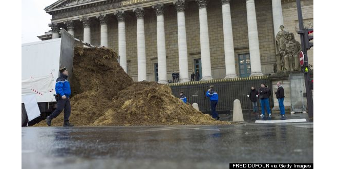 Man Dumps Animal Excrement Outside French Parliament in Protest!