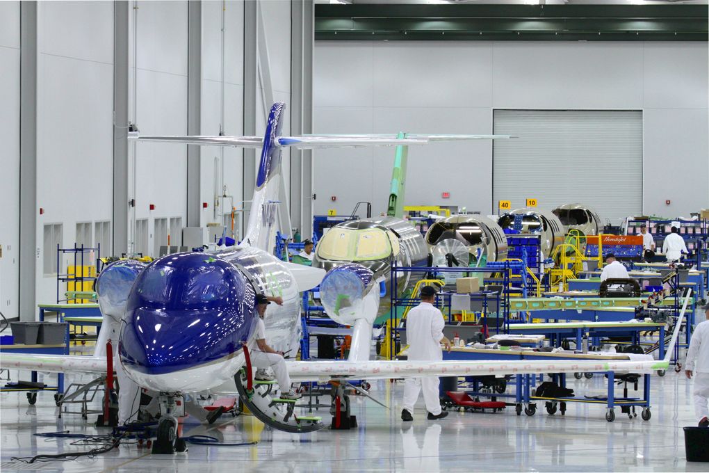 The HondaJet Assembly Line at Honda Aircraft Company